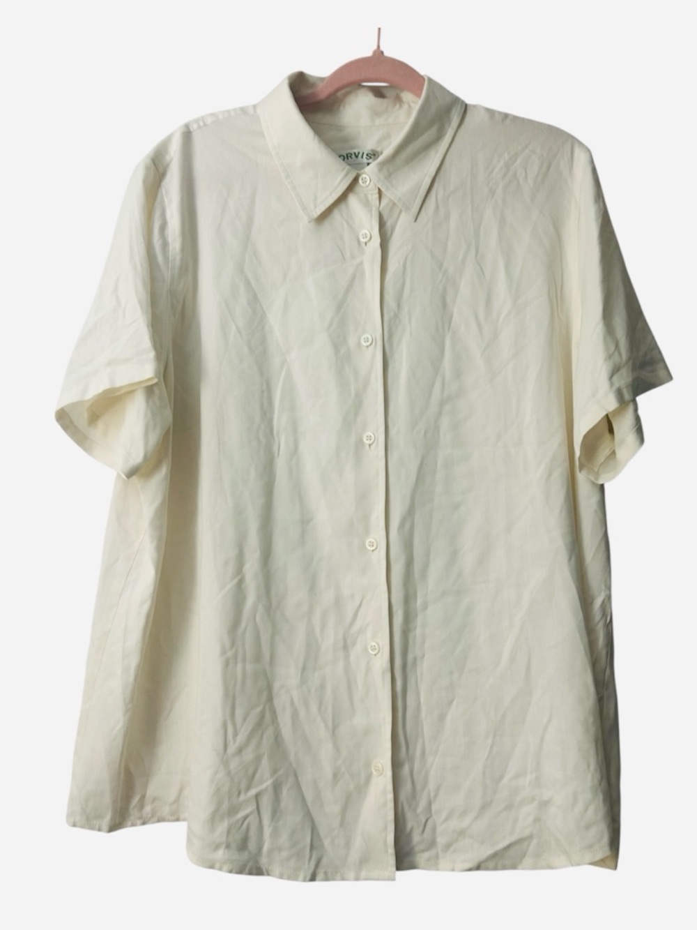 Orvis Silk Short Sleeve Creamy Off White Blouse